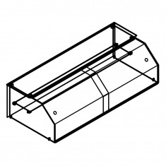 Thekenaufsatz mit Schiebetüren und Zwischenetage aus Plexiglas, B 1000mm