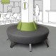 Design 1-er Sitzbank UpDown, mit Rückenlehne niedrig